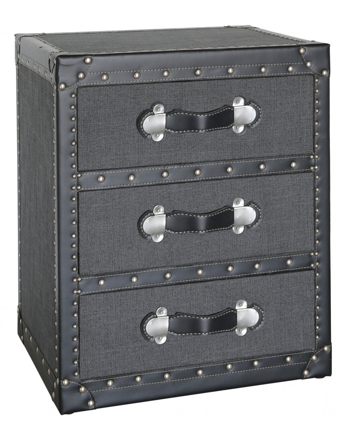 Brooklyn 3 Drawer Trunk Style Chest Grey Fullans Department